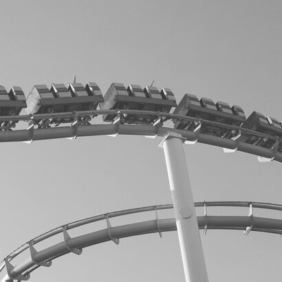 A roller coaster representing the ups and downs of therapy