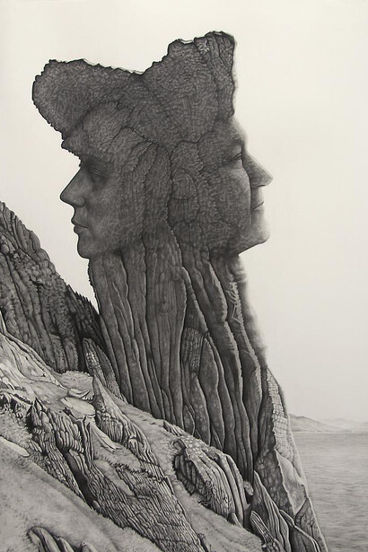 Colette Robbins, The Sentry, 2013, Graphite painting on paper, 60 x 40 inches