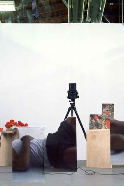 Paul Mpagi Sepuya, Figure with Poppies After RBN (2604), 2015. Courtesy of Yancey Richardson