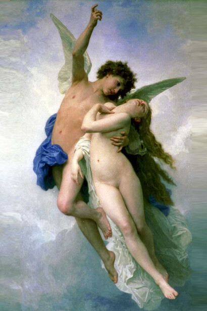 William Adolphe Bouguereau, Psyche et l'Amour. La resistenza all’amore principalmente è proprio l’annientamento di sé, la perdita di senso della propria identità, l’incontro con la vacuità