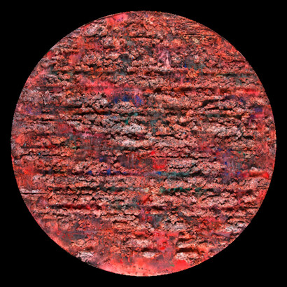 Sand, 2016, mixed media on canvas, 190 cm diameter. Courtesy of Ayyam Gallery