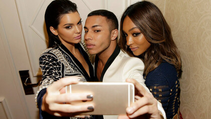 Balmain per H&M. Kendall Jenner, Olivier Rousteing, Jourdan Dunn