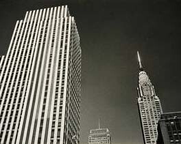 Ilse Bing (Rockefeller Center or Daily Mirror and Chrysler Building tops), 1936. Museum no. E.3029-2004. © Victoria and Albert Museum, London/Estate of Ilse Bing, courtesy Michael Mattis