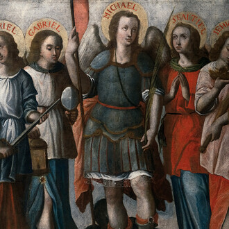 Anónimo, Los siete arcángeles de Palermo, ca. 1620-1650. Cortesía del Museo Pedro de Osma