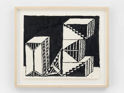 Elisabeth Kley, Drawing for Small Three Part Sculpture, 2021, ink and graphite on paper. Courtesy the artist and Canada, New York