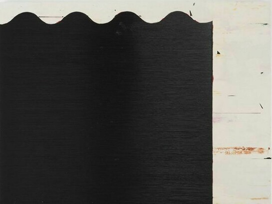 Shaan Syed, detail of Stage right (Black Horizontal Slide), 2013, 75 x 67 in (190.5 x 170.5 cm)