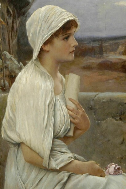 Hipatia, por Alfred Seifert (antes de 1892). Óleo sobre tabla. Ubicación actual desconocida