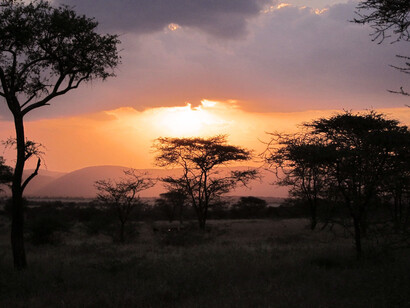 Atardecer en el Parque Nacional Serengueti