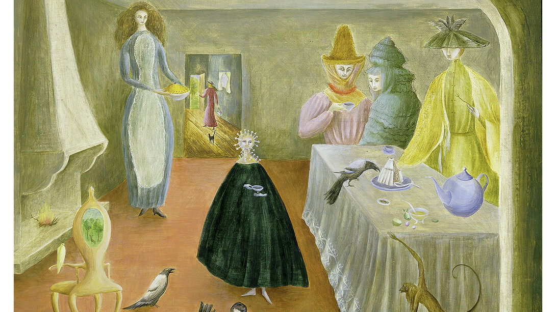 Leonora Carrington, The Old Maids 1947, Oil on board, 582 x 738 mm. Robert and Lisa Sainsbury Collection, Sainsbury Centre for Visual Arts University of East Anglia. © Estate of Leonora Carrington / ARS, NY and DACS, London 2015
