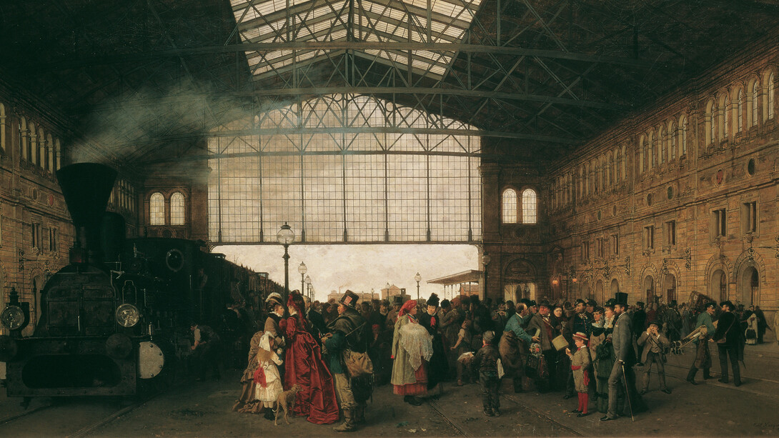 Karl Karger, Arrival of a train at Vienna Northwestern Station, 1875. Courtesy of Lower Belvedere