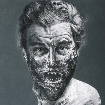 José Molina, Europa, 2014, collezione “Los Olvidados”. Matita grassa su carta, 88 x 77 cm
