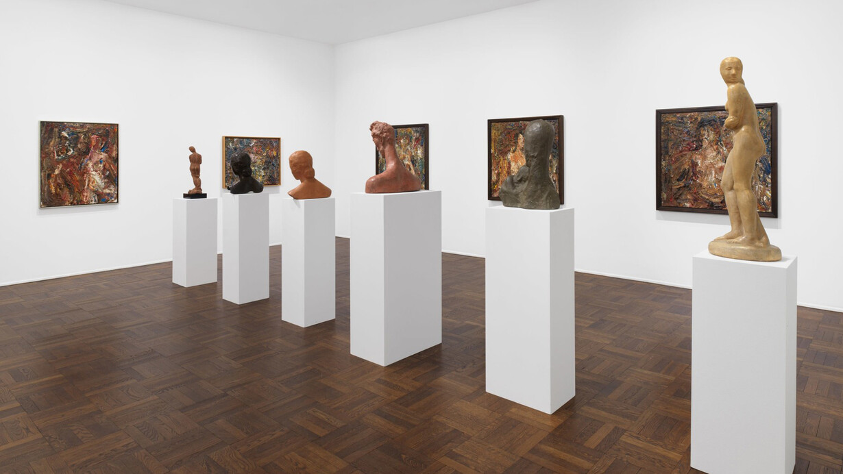 Wilhelm Lehmbruck and Eugène Leroy, Lehmbruck, Leroy, exhibition view. Courtesy of Michael Werner Gallery