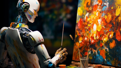 Robô pintor. No contexto brasileiro, onde a diversidade cultural é uma das maiores riquezas do país, o impacto da IA abre um novo leque de possibilidades — mas também impõe desafios significativos, como a preservação das identidades culturais, a equidade de acesso e as implicações éticas da automação