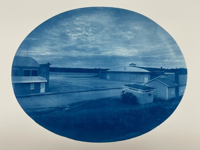 Jonathan Calm.
Blue Black History (Tuskegee Army Airfield), 2020.
Cyanotype print, ed. 1/6,
18 x 24 inches. Courtesy of the artist and Rena Bransten Gallery