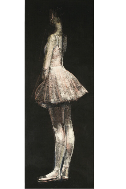 Lavrenty Bruni, Oeillet, 2014, oil on canvas, 200 x 70 cm