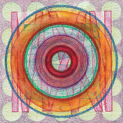 Magical Night #6, coloured pencil on paper, 13 x 13 cm, Mark Weighton, 2011