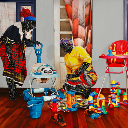 Eddy Kamuanga Ilunga, Energie Red, 2024. Courtesy of October Gallery