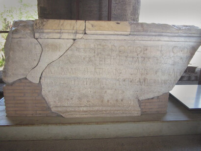 Inscription located today inside the Colosseum (Rome), ph. Brenda Lee Bohen