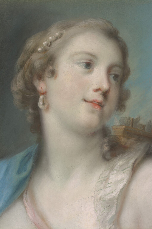 Rosalba Giovanna Carriera, Portrait of a lady as Diana (detail), ca. 1720. Courtesy of De Young Museum
