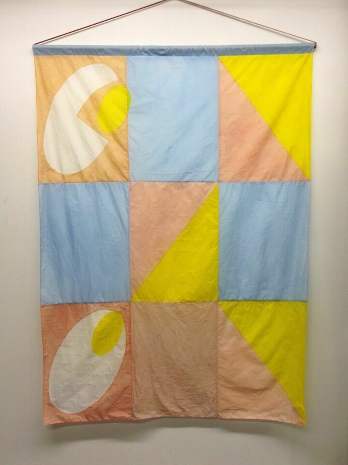 Wilder Alison, GNION (in order to eat, you must havea bite taken out of you, too), 2015, nylon, thread, 72 x 54 inches