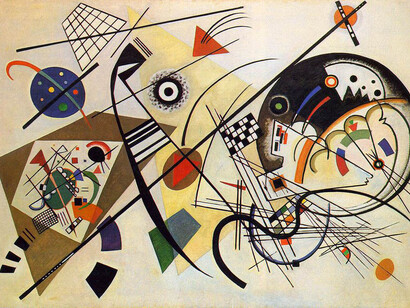 Wassily Kandinsky. Linhas transversais. 1923. Óleo sobre tela. Museu Kunstsammlung Nordrhein-Westfalen. Düsseldorf, Alemanha