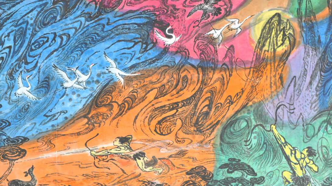 Qiu Deshu, In a restless world,1979, Ink on Xuan paper,130 x 263 cm 