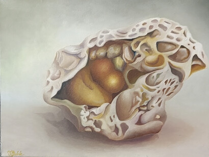 Fillinne, artiste peintre et plasticienne. Cette artiste, que l’on ne croise que très rarement, nous incite à la réflexion du beau © Pascal Pery