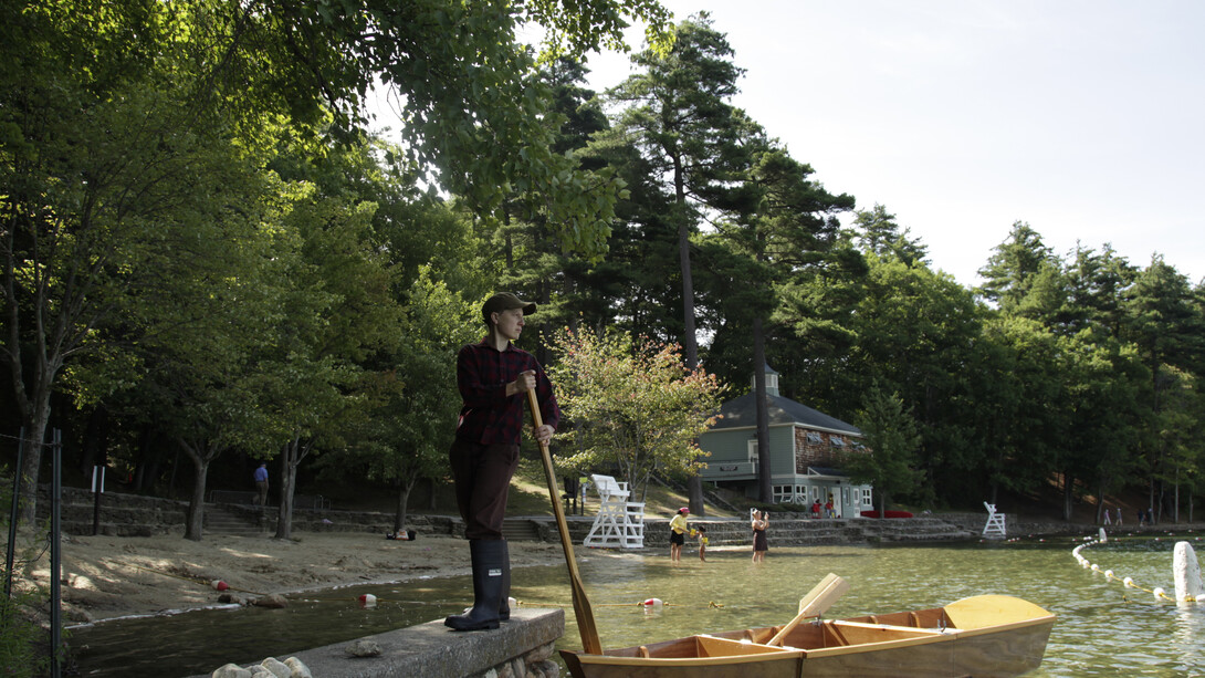 Gina Siepel in collaboration with Monika Sziladi, Portrait of the Artist as "The Trapper", from the "After Winslow Homer" series, 2010, archival inkjet print, 26 1/4 x 39 1/2 inches. Courtesy of the artist