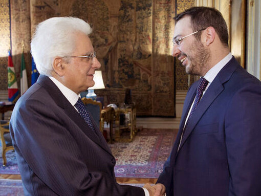 Il Presidente Sergio Mattarella e Paolo Borrometi