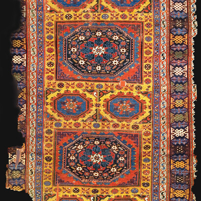 Known as a “Three‑Star Holbein” rug, this 16th-century Uşak carpet features octagonal medallions—named after patterns seen in Hans Holbein's paintings—and is part of the Turkish and Islamic Arts Museum in Istanbul
