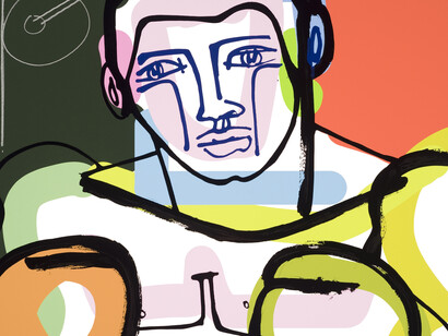 America Martin, Boxer, 2015
Mixed Media On Archival Cotton Rag Paper
33-7/8 x 34 Inches
