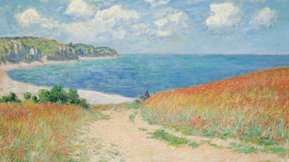 Claude Monet, Path in the wheat fields at Pourville (Chemin dans les blés à Pourville), 1882. Courtesy of Denver Art Museum