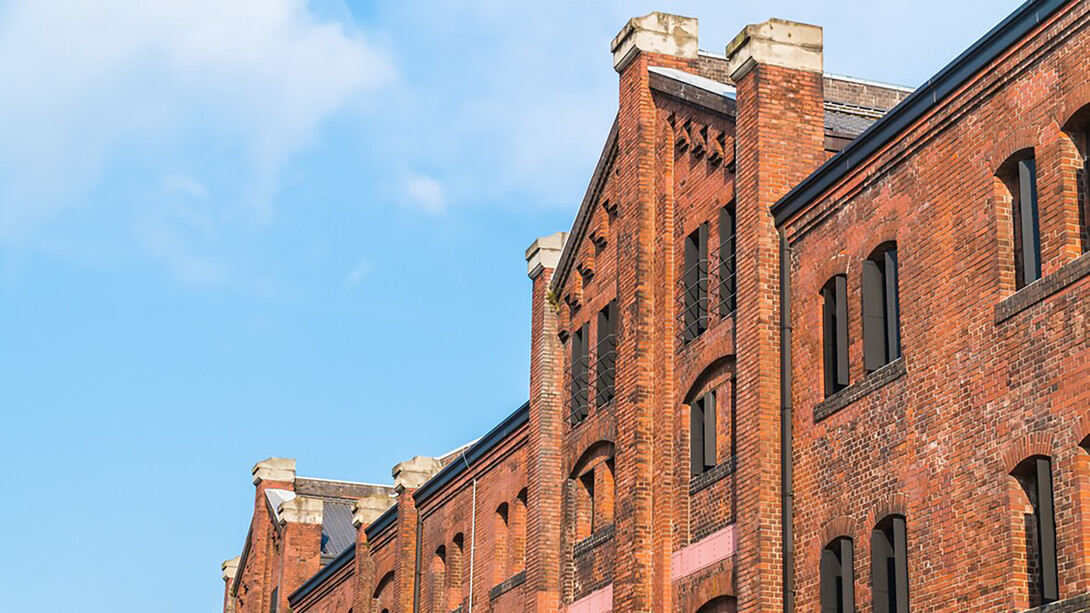 The stunning brick warehouse exterior showcasing remarkable architecture