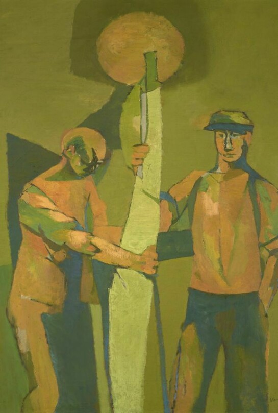 Keith Vaughan (1912-1977), Woodmen and the Rising Moon 1947, oil on canvas, Bequeathed by Dr Allan B. Jamieson 2013, Scottish National Gallery of Modern Art