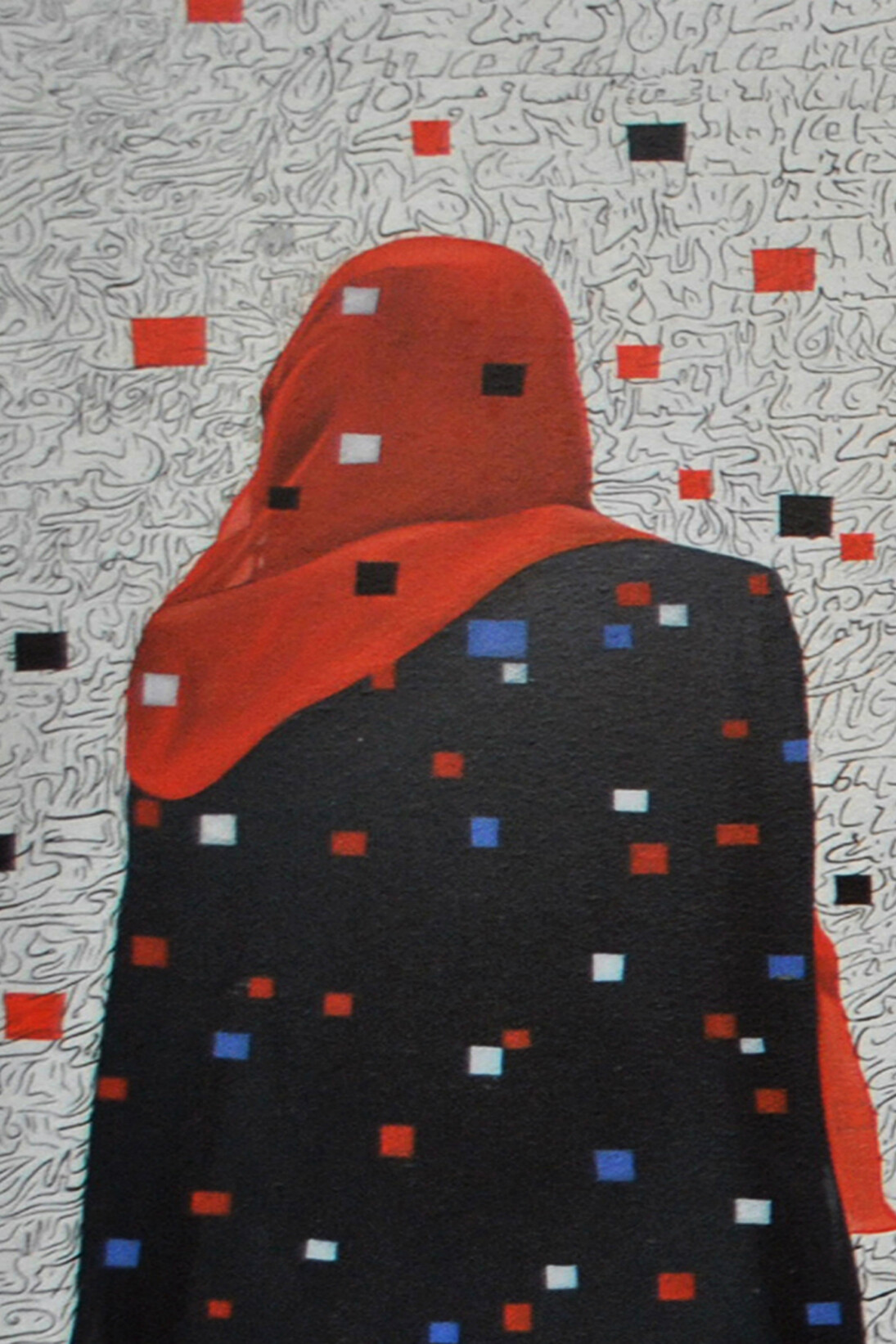 Eddy Ilunga Kamuanga, Voile, 2014, Acrylic on canvas, 120 x 100 cm, Image courtesy of the Saatchi Gallery, London