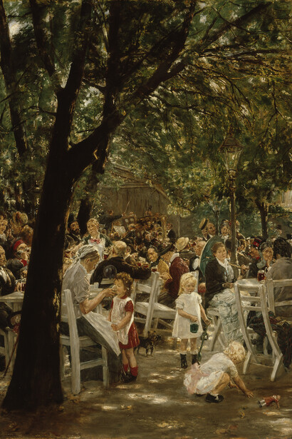 Max Liebermann (Berlin 1847–1935 Berlin) - Munich Beer Garden, 1884 - Wood, 95 x 68.5 cm - Purchased in 1986 with the aid of the Ernst von Siemens Art Foundation - Inv. No. 14979 / ESK 3