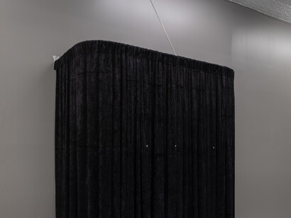 Alexander Shchurenkov, Evil (detail), 2024.
Velvet, steel, metal-alloy characters embellished with crystals. Courtesy of the artist and Fragment Gallery