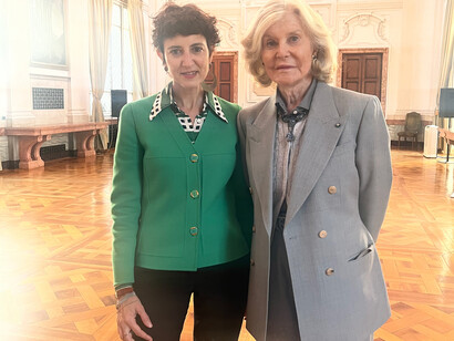 Sara D'Ascenzo insieme a Marina Cicogna, Torino, Dicembre 2022