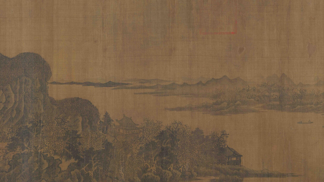 Unknown, Solitary temple on a mountain in autumn (detail), song (960-1127). Courtesy of Shanghai Museum