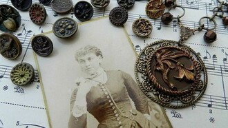 Old buttons on a score