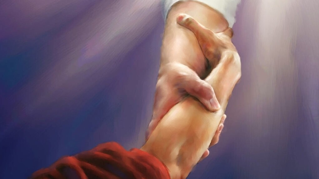 Estrechando una mano venida del cielo