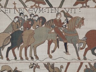 Tapiz de Bayeux. Haroldo Godwinson es escoltado como prisionero