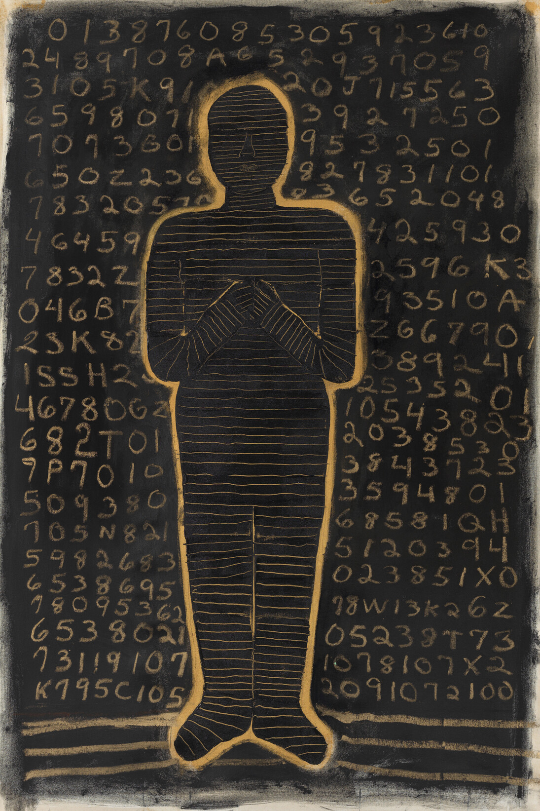 John Scott, Attempted Eternity (Gold), 2015, Oil, acrylic and oil pastel on canvas, 170.2 x 112.4 cm, 67 x 44 1/4 in (AFG 53524) (Paintings), Courtesy of the artist and Flowers Gallery, London/New York
