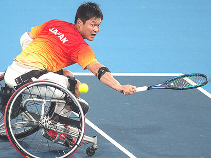 Shingo Kunieda durante un juego de las Olimpiadas Paralímpicas de Tokio 2020