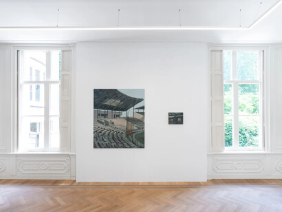 Arturo Kameya, The moon wanted to be the sun, but it was too late to change, exhibition view. Courtesy of Grimm Gallery