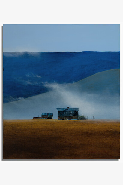 Michael Gregory, Blue Side of the Mountain, 2023. Oil on canvas on panel, 60 x 52 inches. Courtesy of the artist and Berggruen Gallery