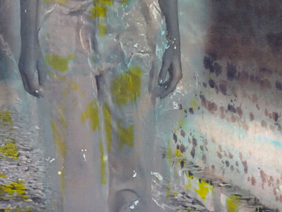 Christine Barbe, Panoramic, series, L’imaginaire des lieux (Imaginary places), 2014/2015 Paint, ink, ballpoint pen and mixed media on photograph, printed on canvas, 70 x 140 cm Courtesy Galerie Eric Mouchet