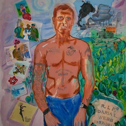 Nina Talbot, Douglas Webb, I have witnessed my heroes' lives fall apart in front of my eyes. Oil/canvas, 48”x 42”, 2012
