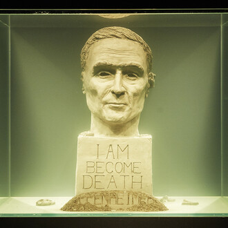 Project Arts Centre, Stéphane Béna Hanly, Length of a Legacy (Robert Oppenheimer), 2015, unfired clay,
water tank, water (Cube)