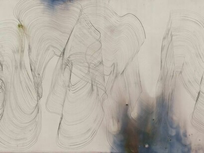 Jay Heikes, detail of Music for Minor Planets (Spinoza), 2013, Graphite and pigment on dyed and bleached paper, 44 x 78 1/4 inches 111.8 x 198.8 cm, Courtesy of Marianne Boesky Gallery, New York